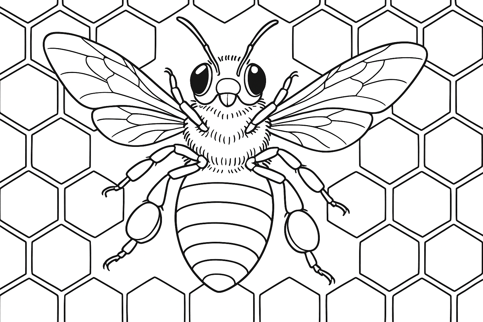 Bee from below with wax plates