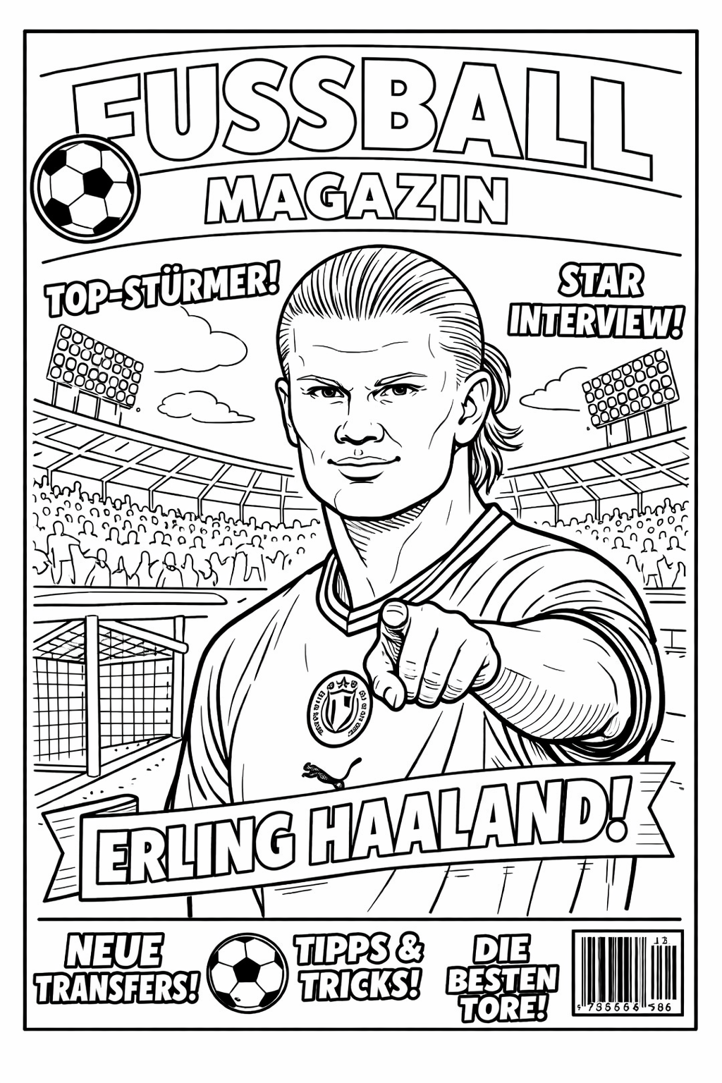 A football magazine with a cover picture of Erling Haaland