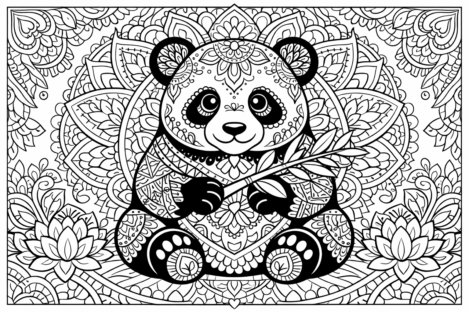 Ein Panda als Mandala