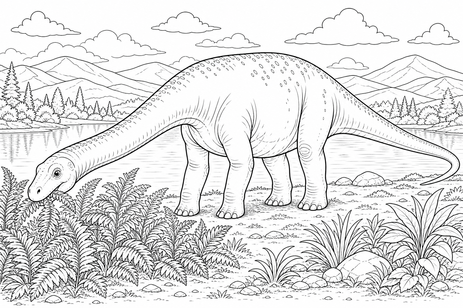 Diplodocus Dinoszaurusz Színezőlap - Szórakoztató és Oktató!