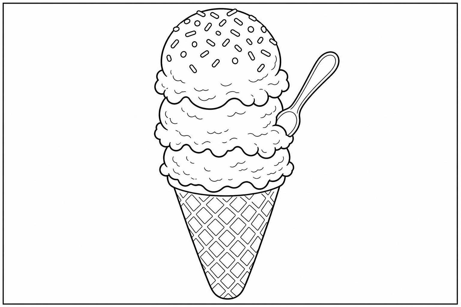 Página de Colorear de Helado - Diversión para Niños Mayo 2026