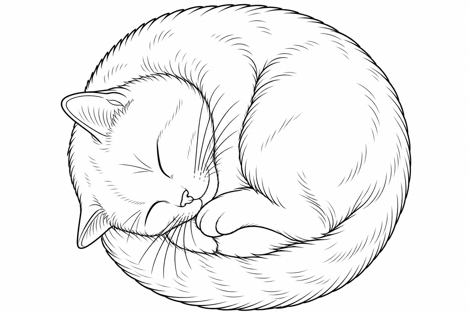 Sleeping Cat Circle Coloring Page - May 2026 Edition