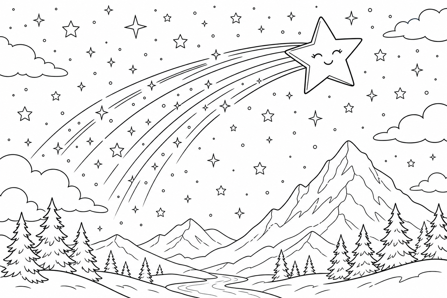 a wishing star streaking across the night sky