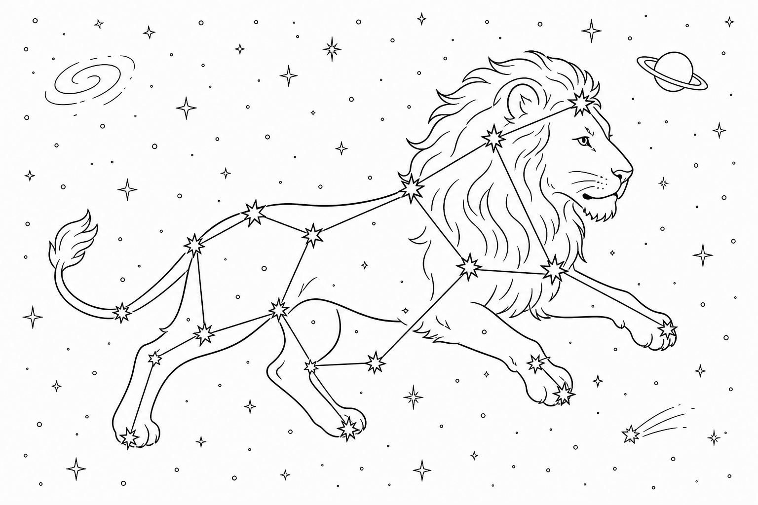 Lion Constellation Coloring Page - Star Coloring May 2026