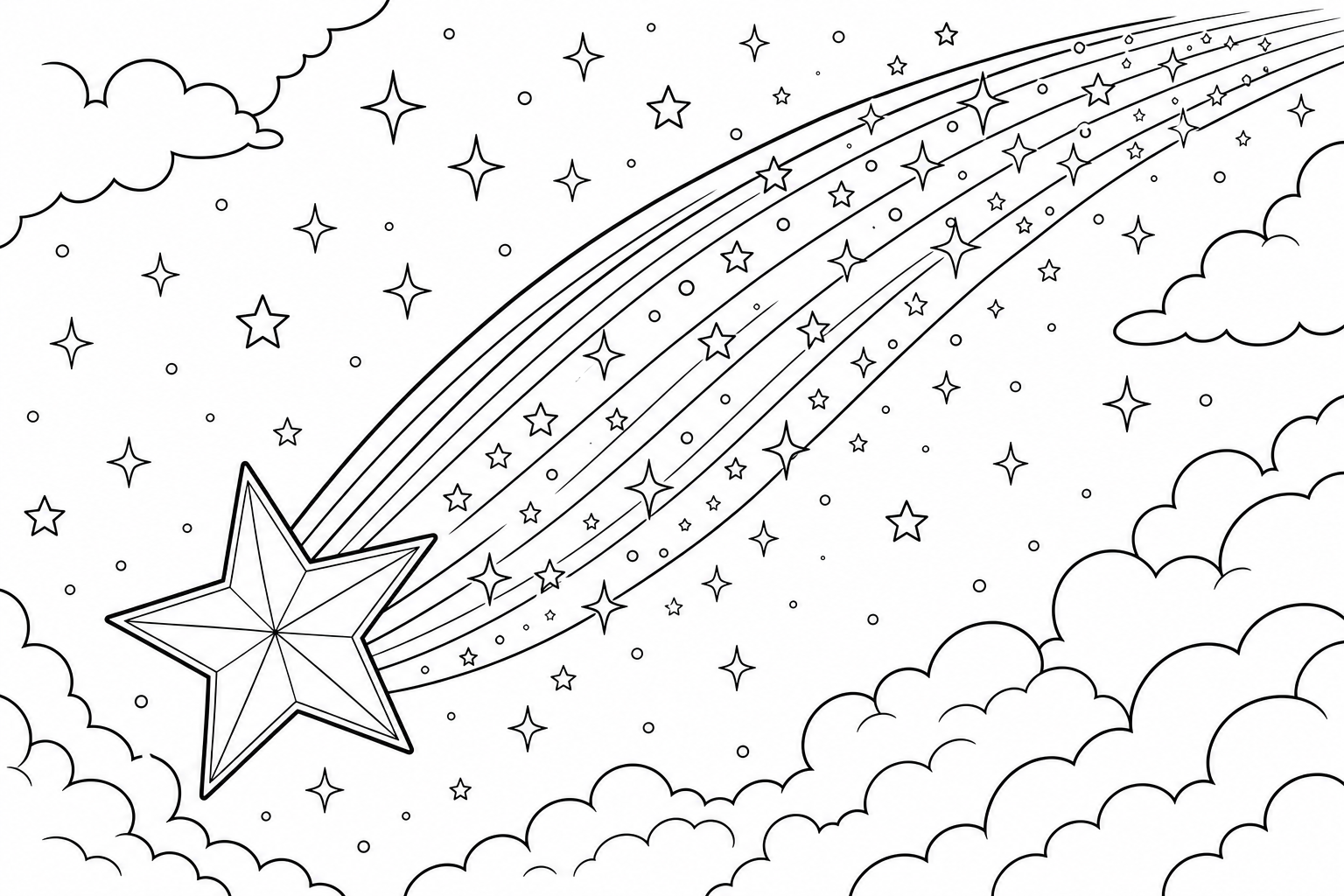 Shooting Star Coloring Page - Sparkling Trail Star May 2026