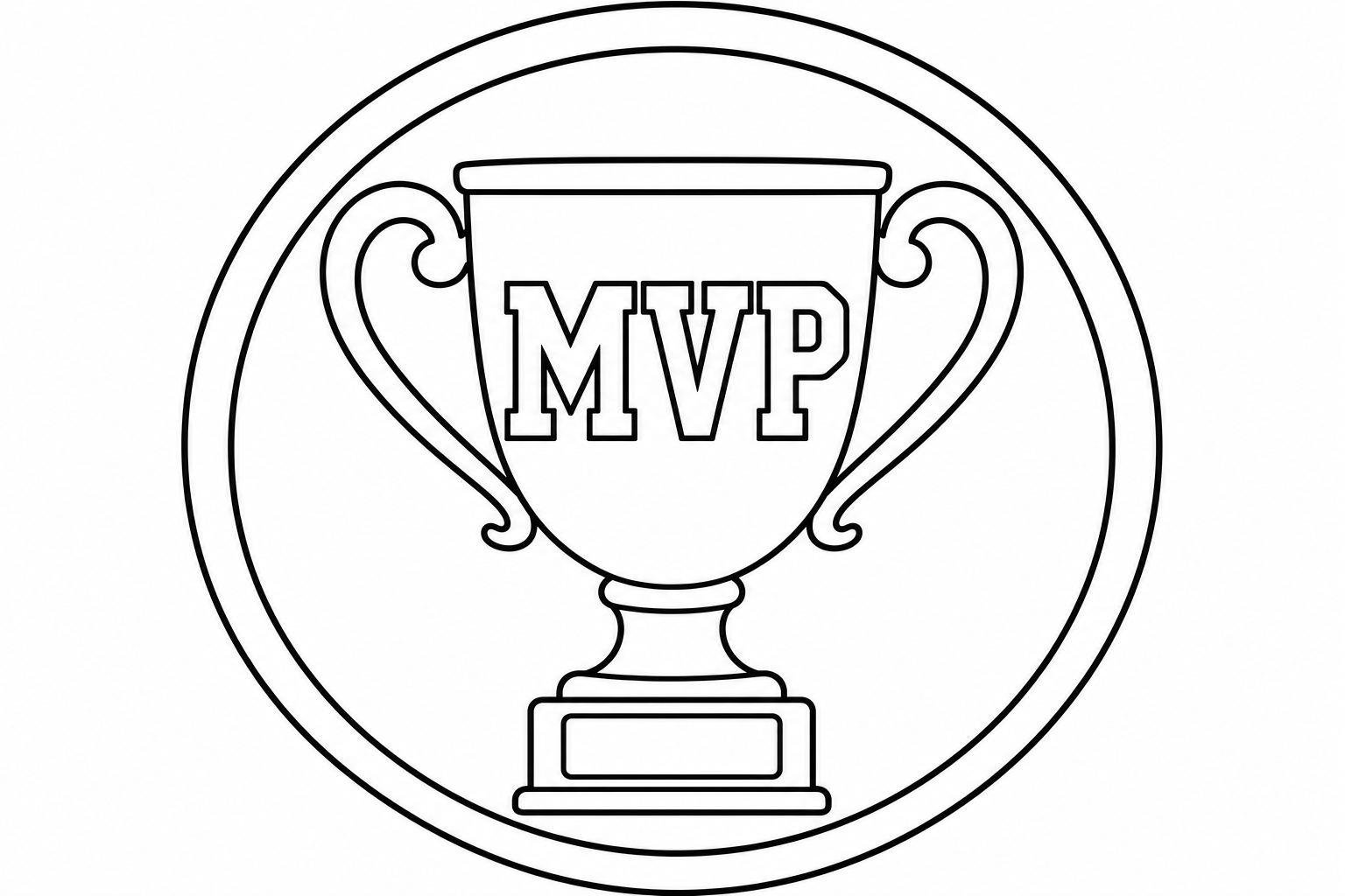 MAKE A RED SOLID 
CIRCLE WITH A MVP IN TROPHY IN CENTER
