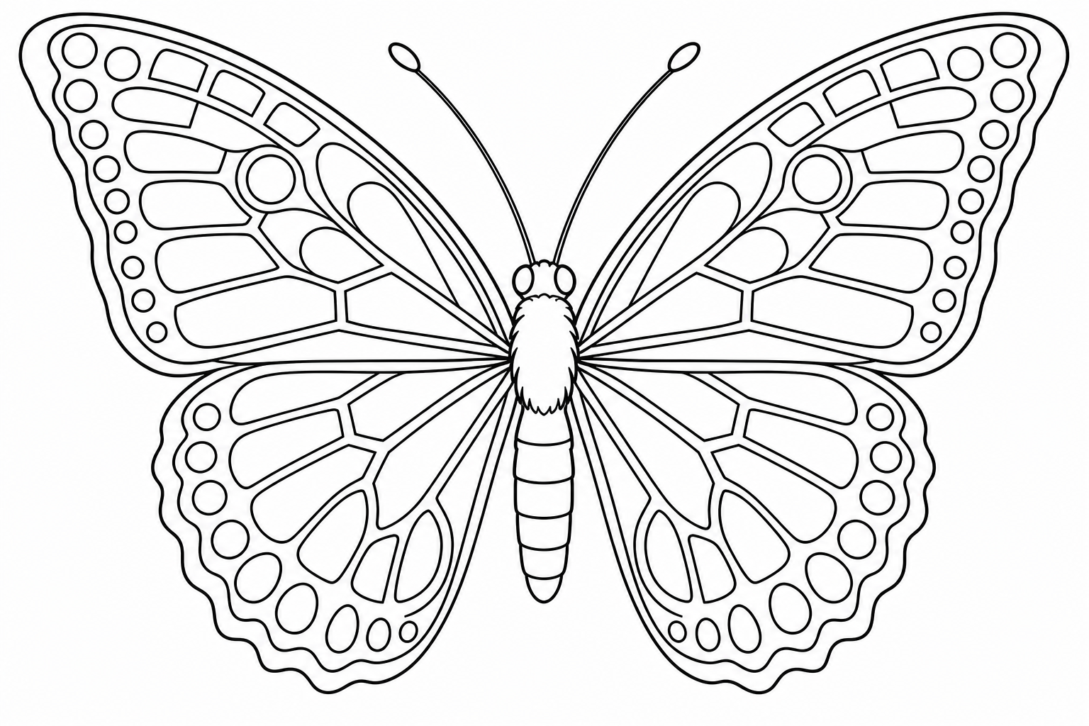 Geometric Butterfly Coloring Page | Identical Patterns