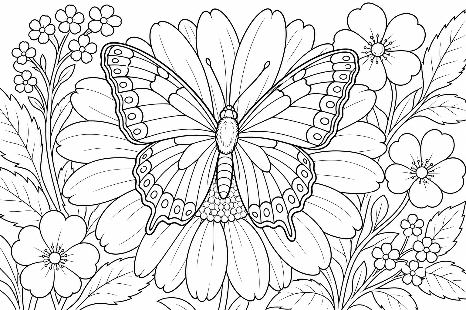 Butterfly Coloring Page: Resting on a Daisy, June 2026 Edition