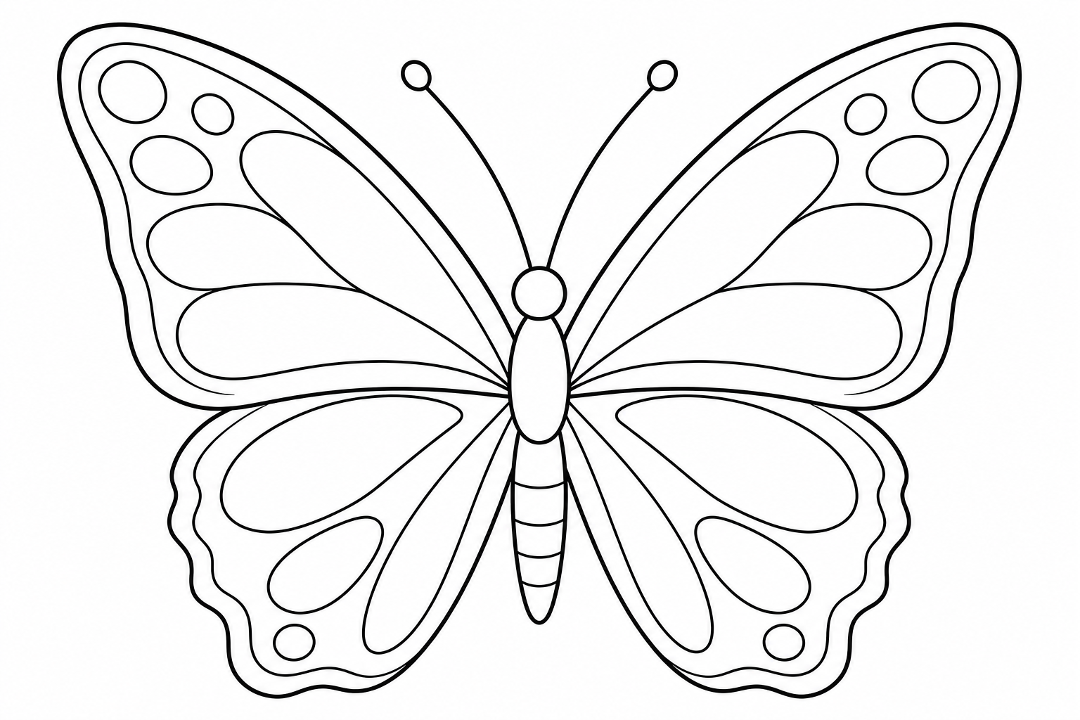 Symmetrical Butterfly Coloring Page - Perfect for Kids