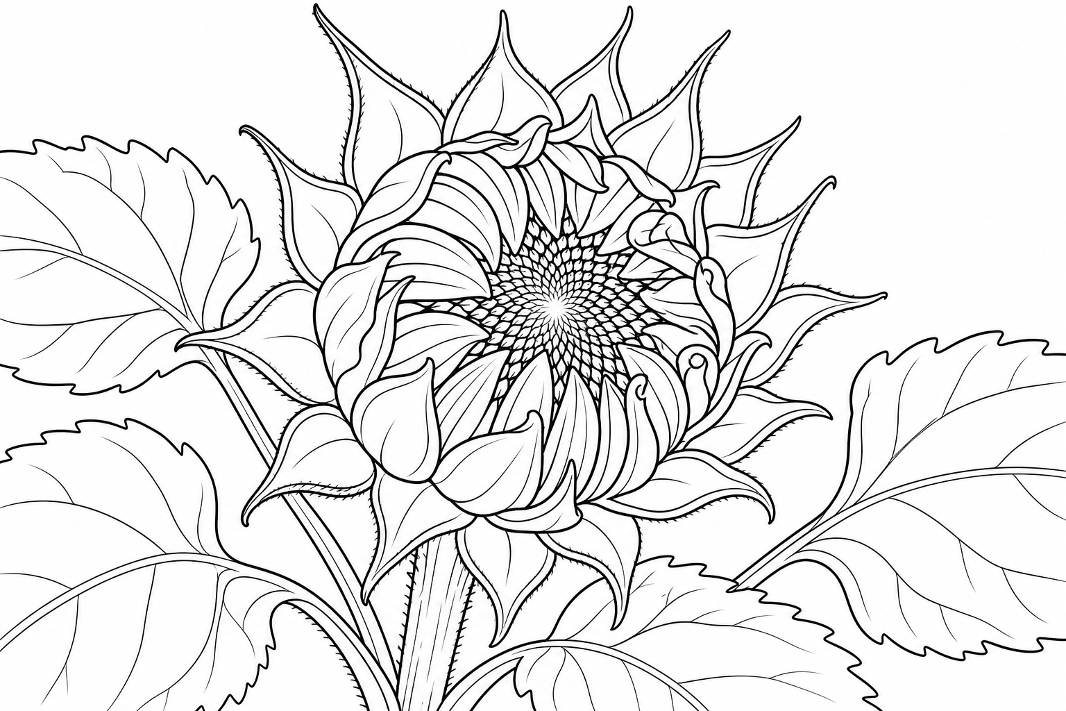 Sunflower Bud Coloring Page - Fresh June 2026 Design