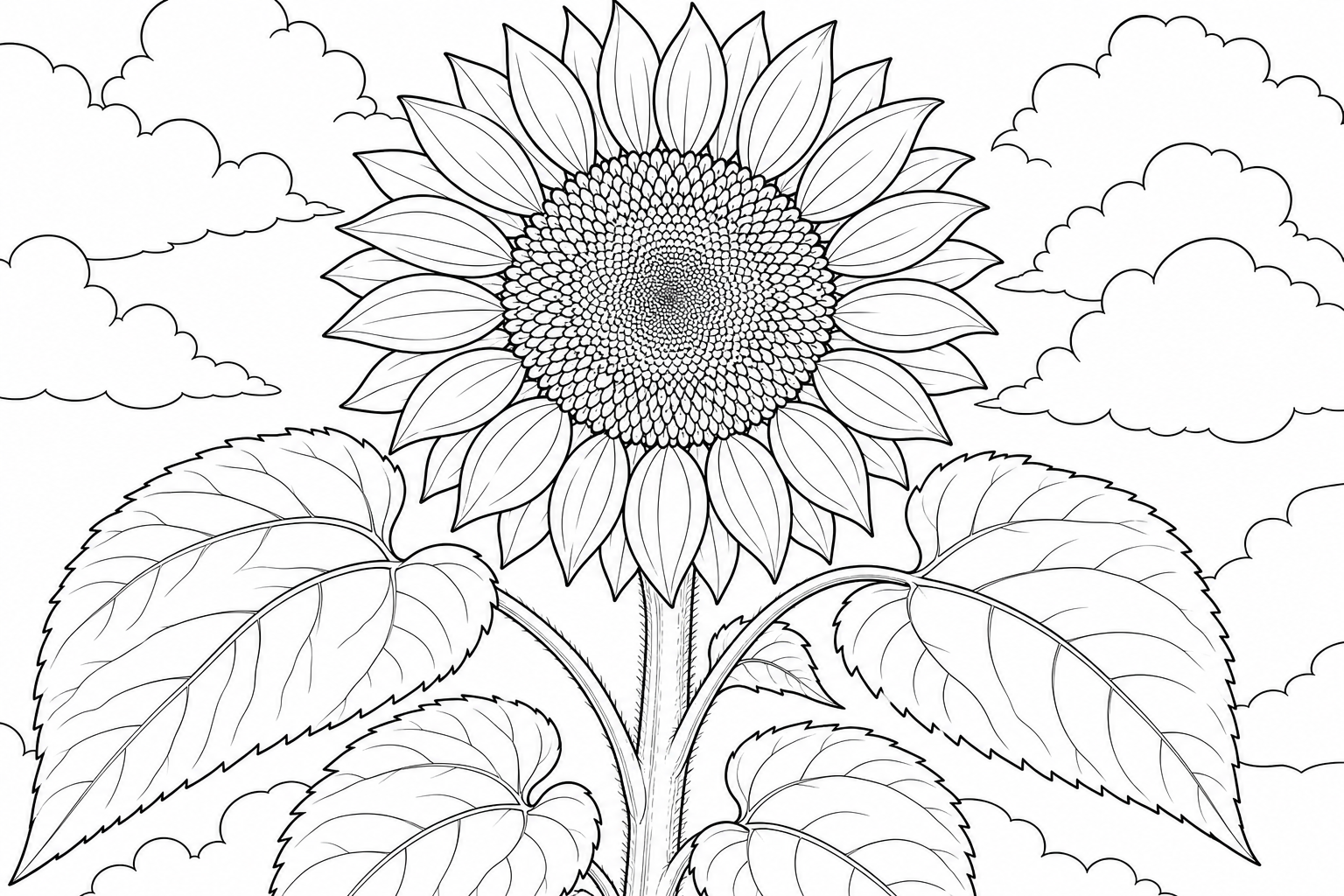 Engaging Sunflower Coloring Page - June 2026 Edition