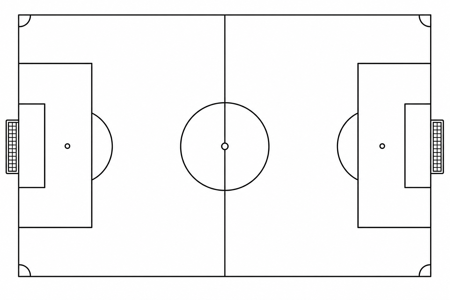 a soccer field seen from above