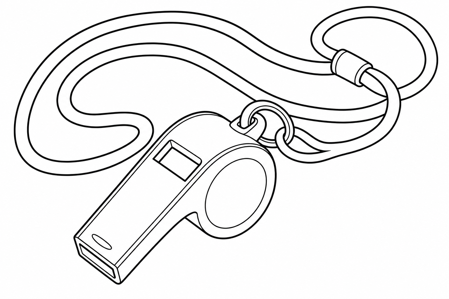 Coloring Page of Referee Whistle on a Cord | Soccer Summer 2026
