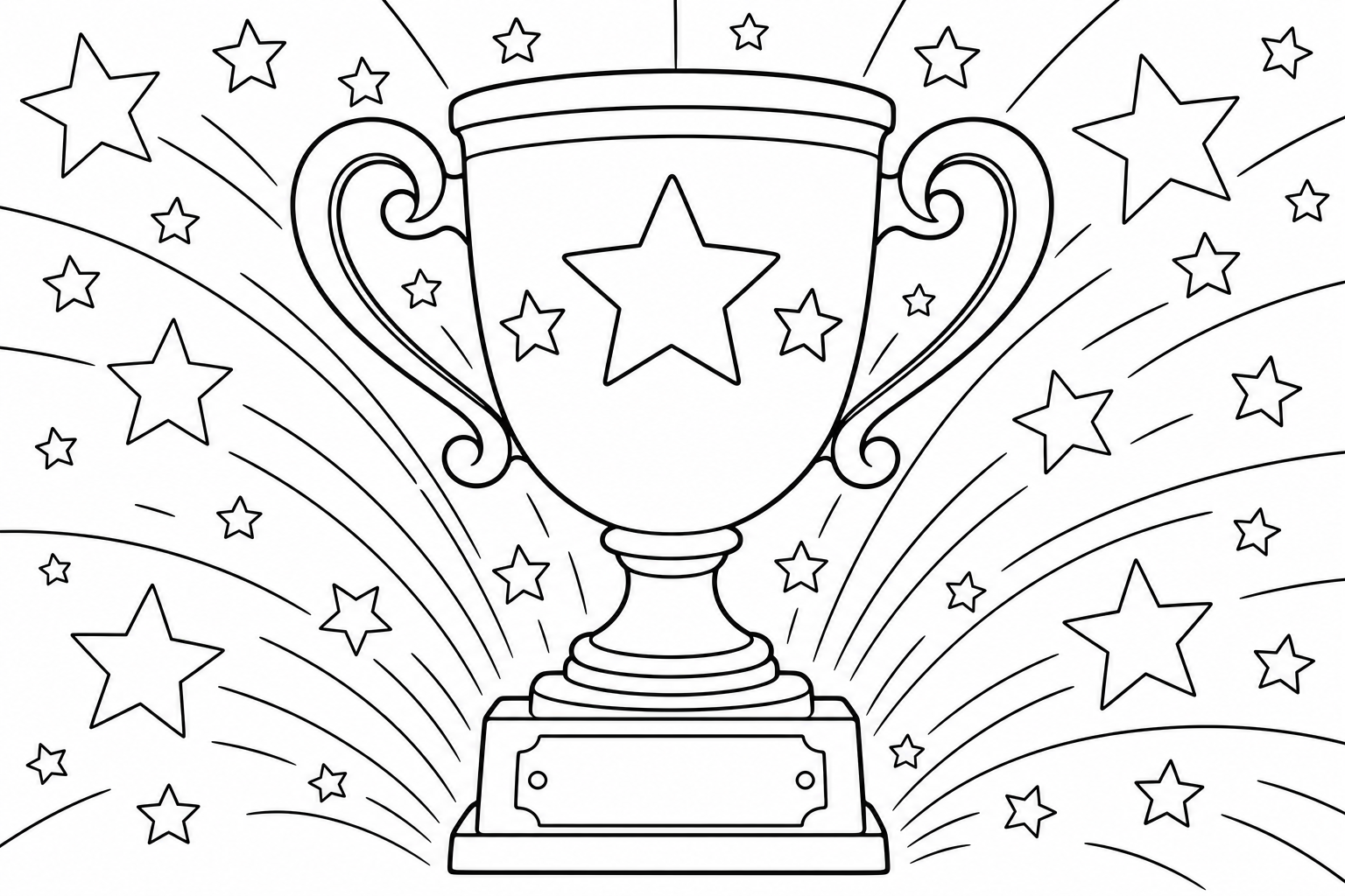 a shiny trophy cup with little stars