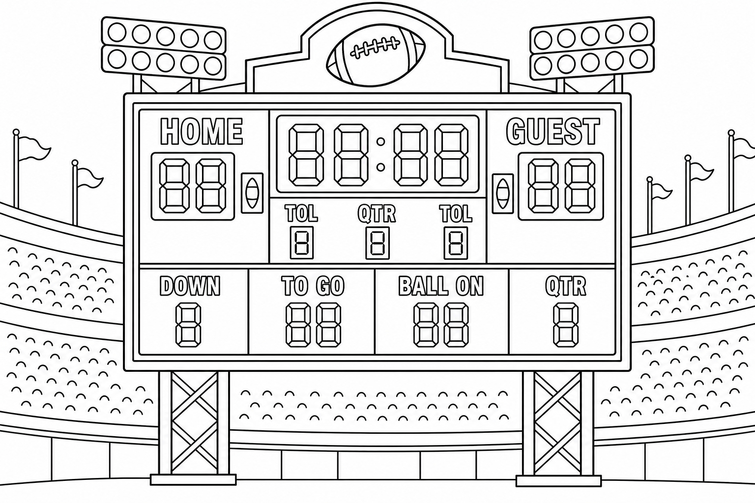 a stadium scoreboard