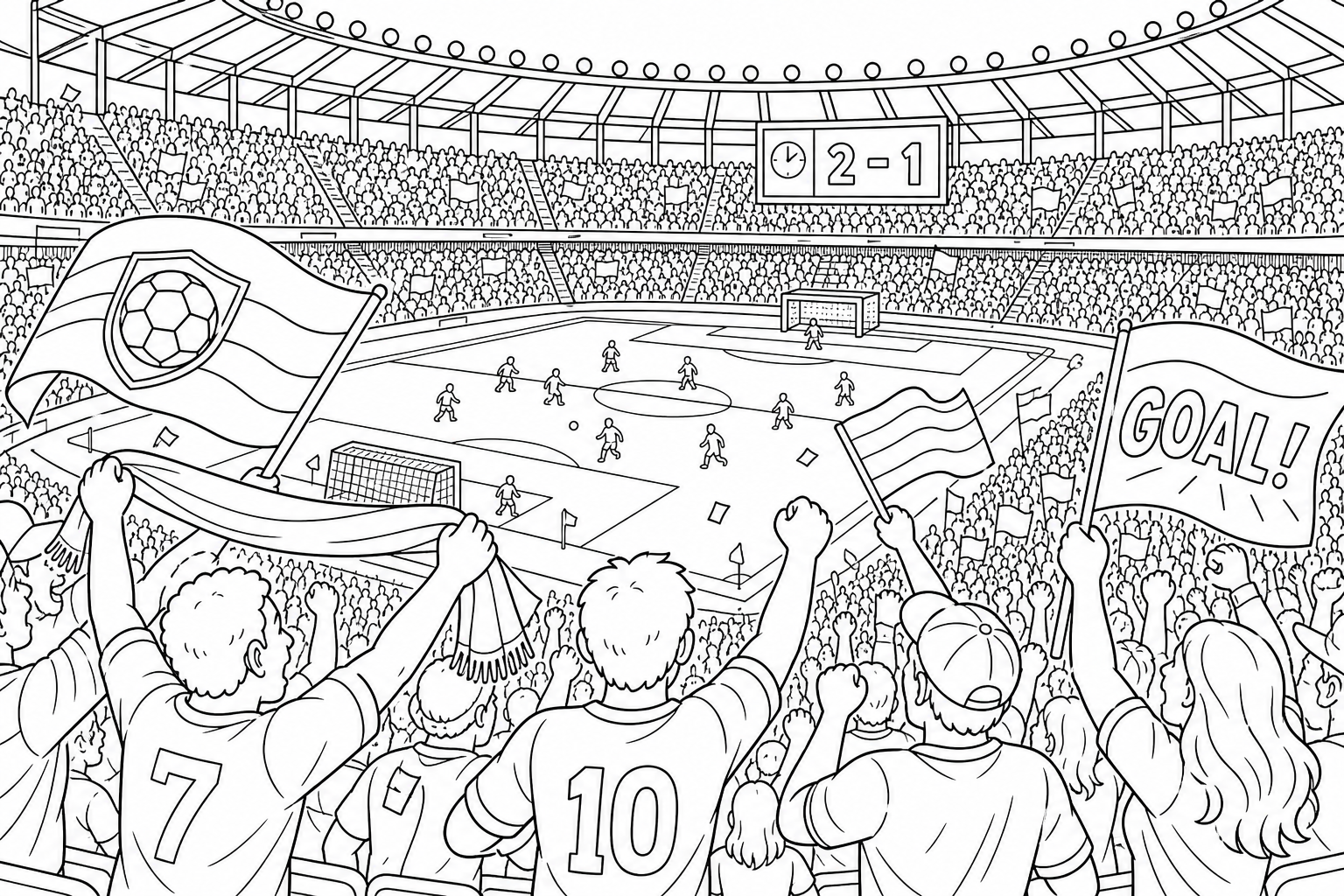 a soccer stadium full of cheering fans