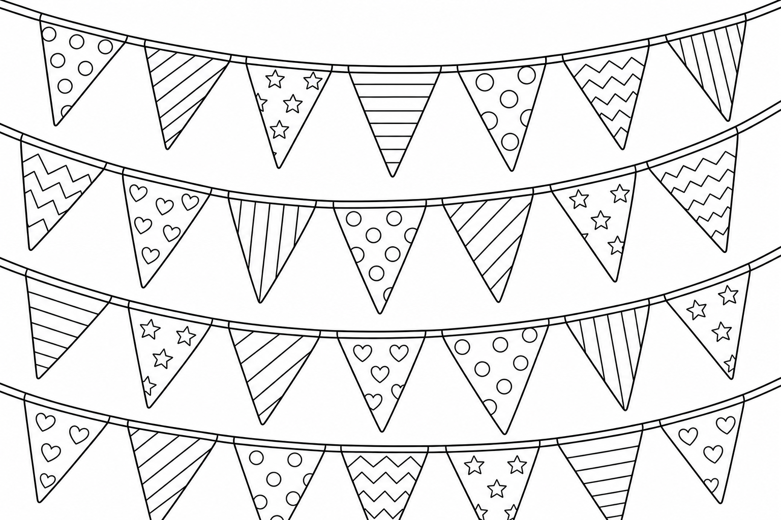 a string of triangular flag bunting