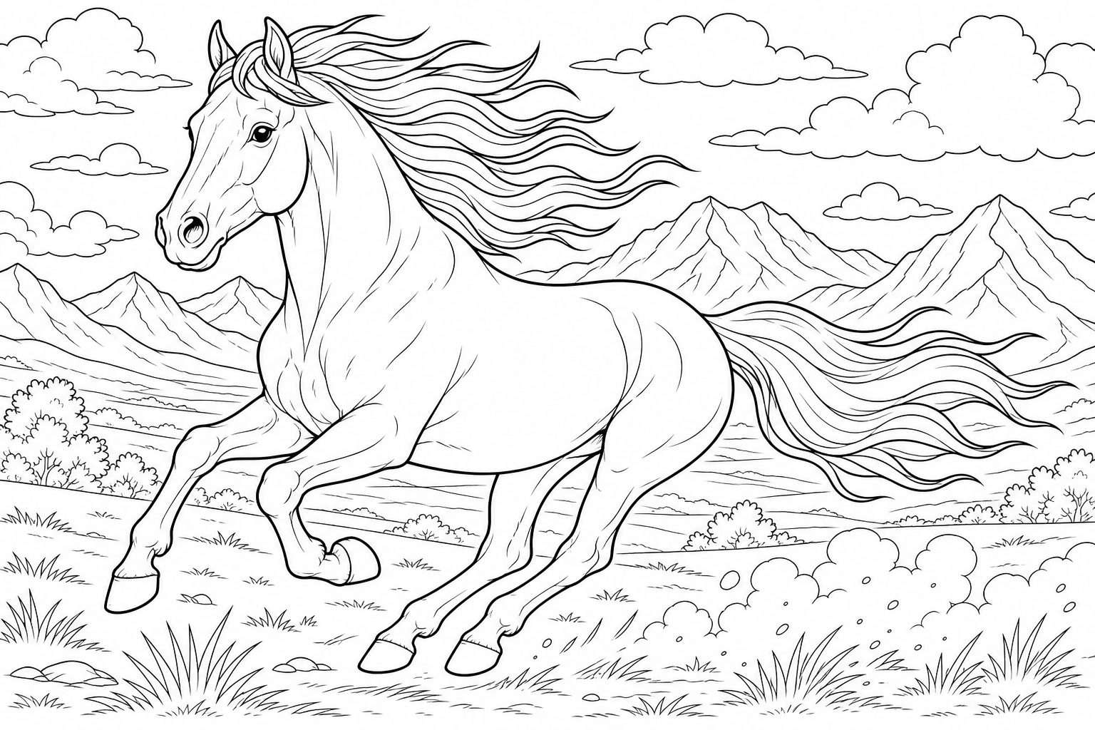 Galloping Horse Coloring Page