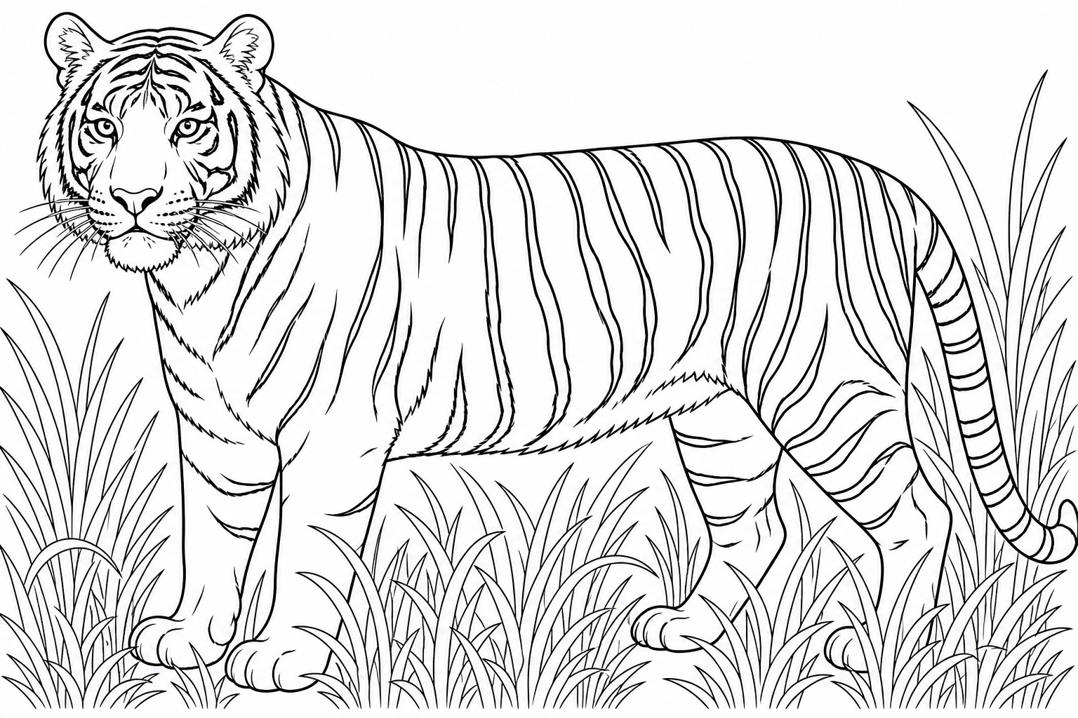 Tiger Coloring Page for Kids