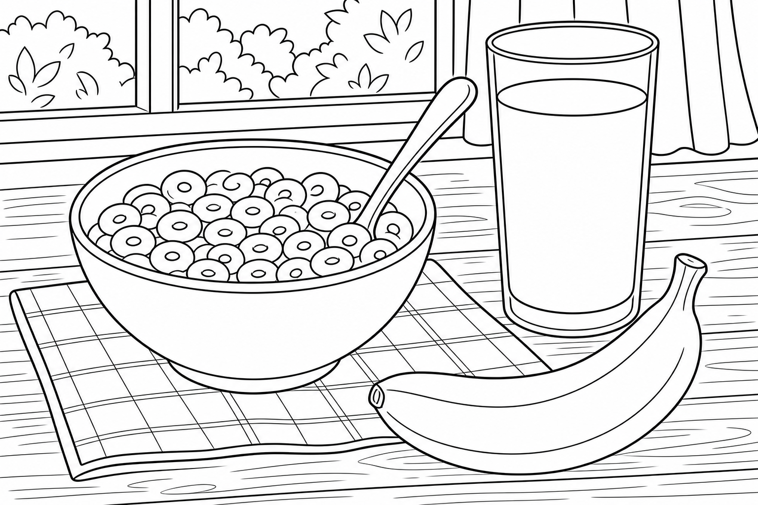 Breakfast Cereal Coloring Page for Kids