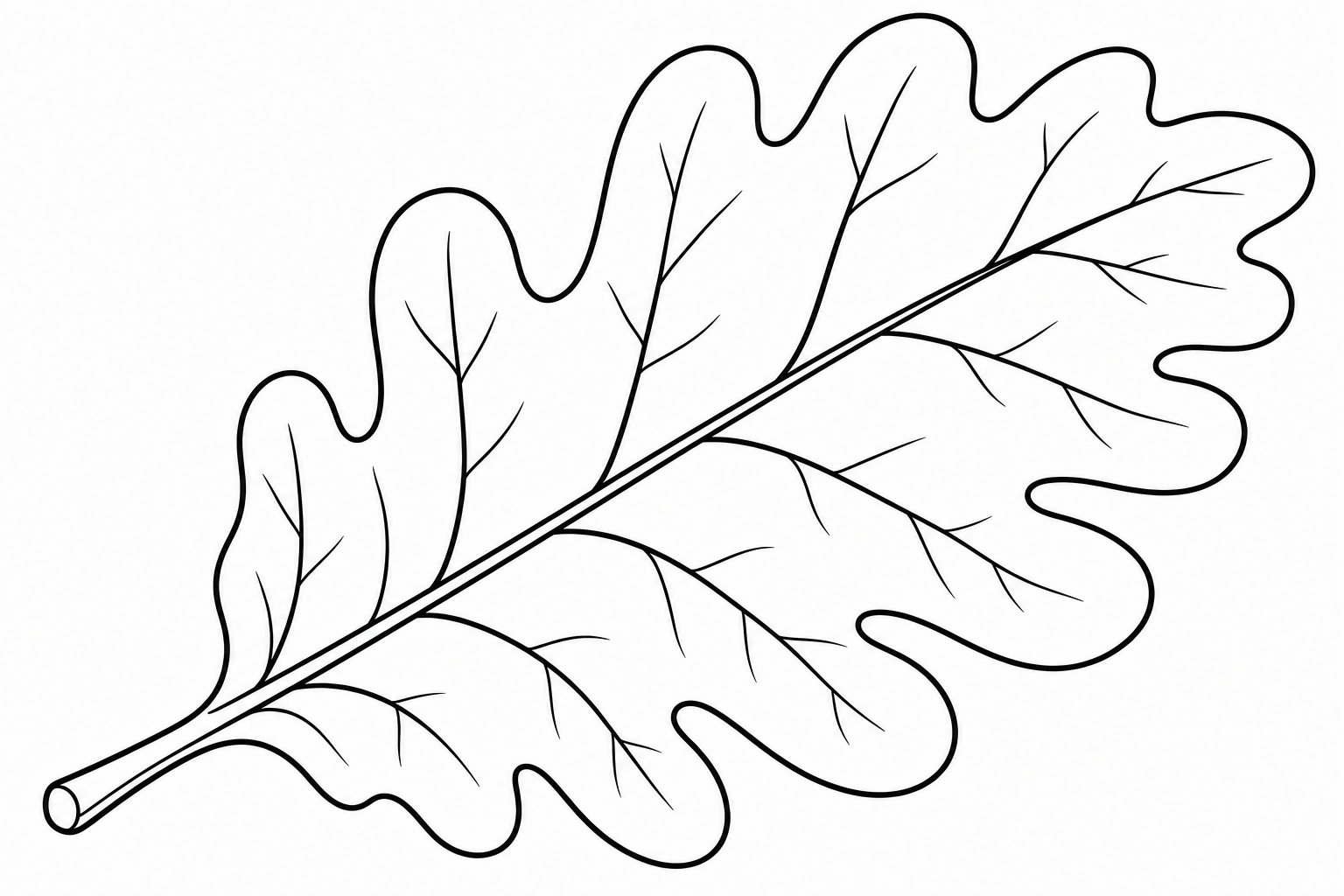 Oak Leaf Coloring Page for Kids