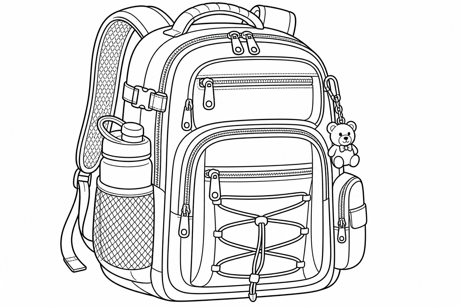 School Backpack Coloring Page for Kids