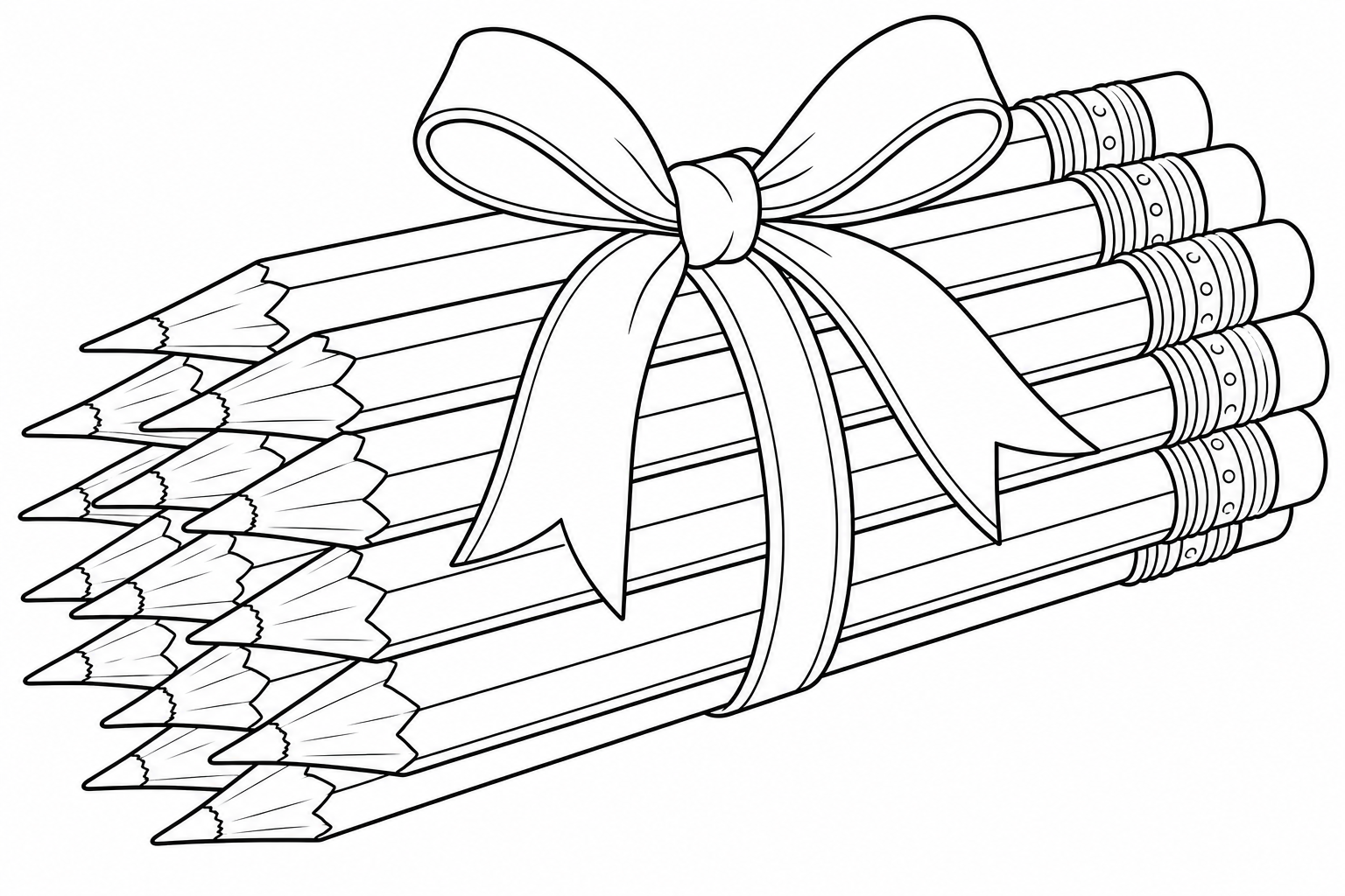 Pencil Bundle Coloring Page for Kids