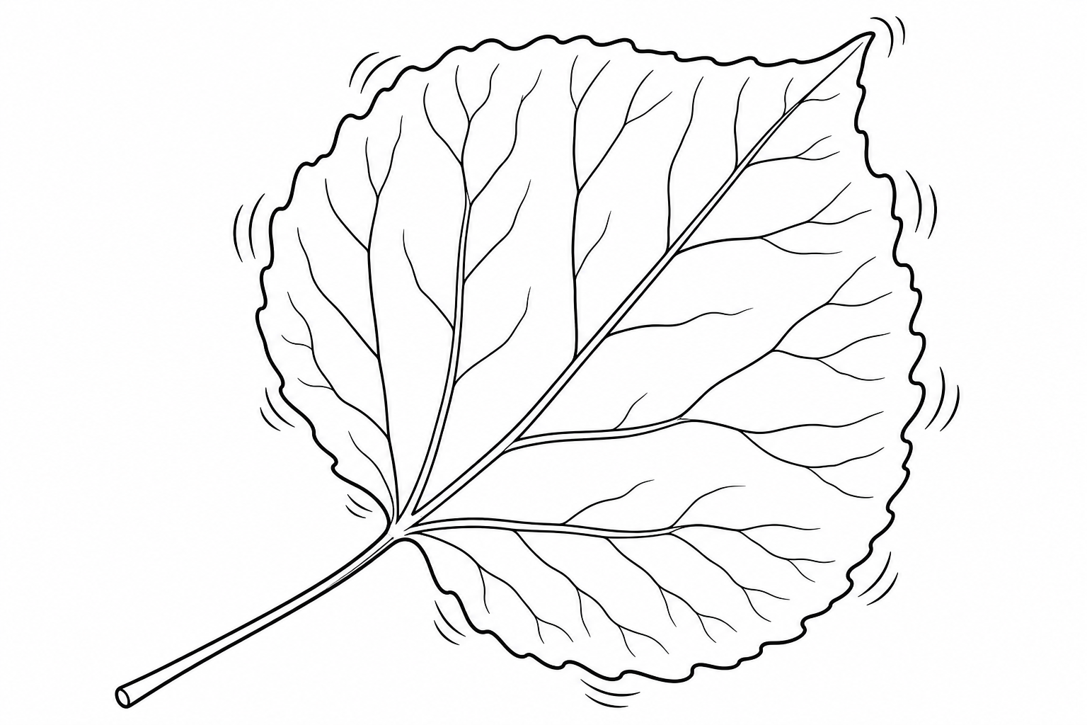 Aspen Leaf Coloring Page for Kids
