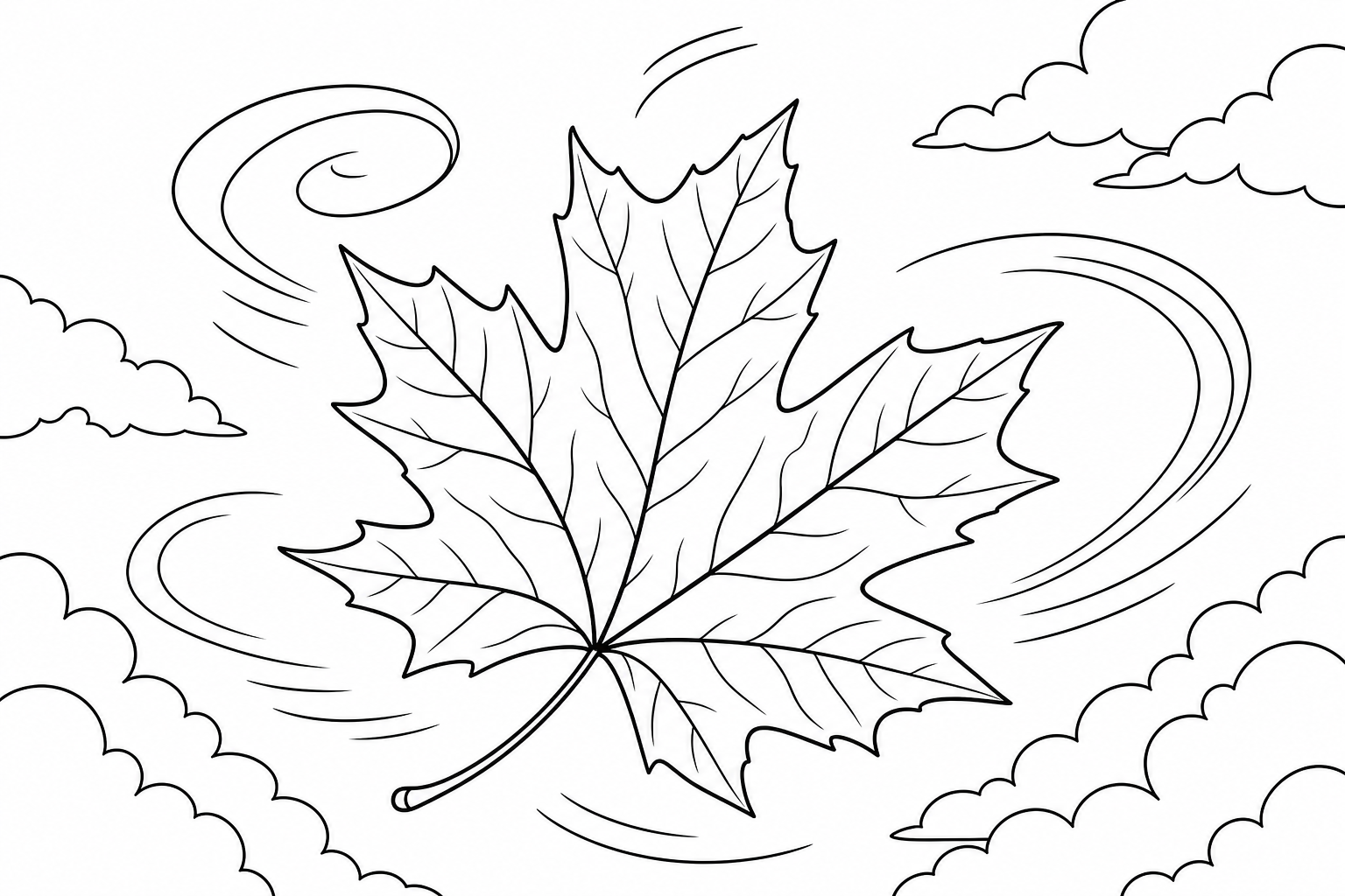 Maple Leaf Coloring Page for Kids