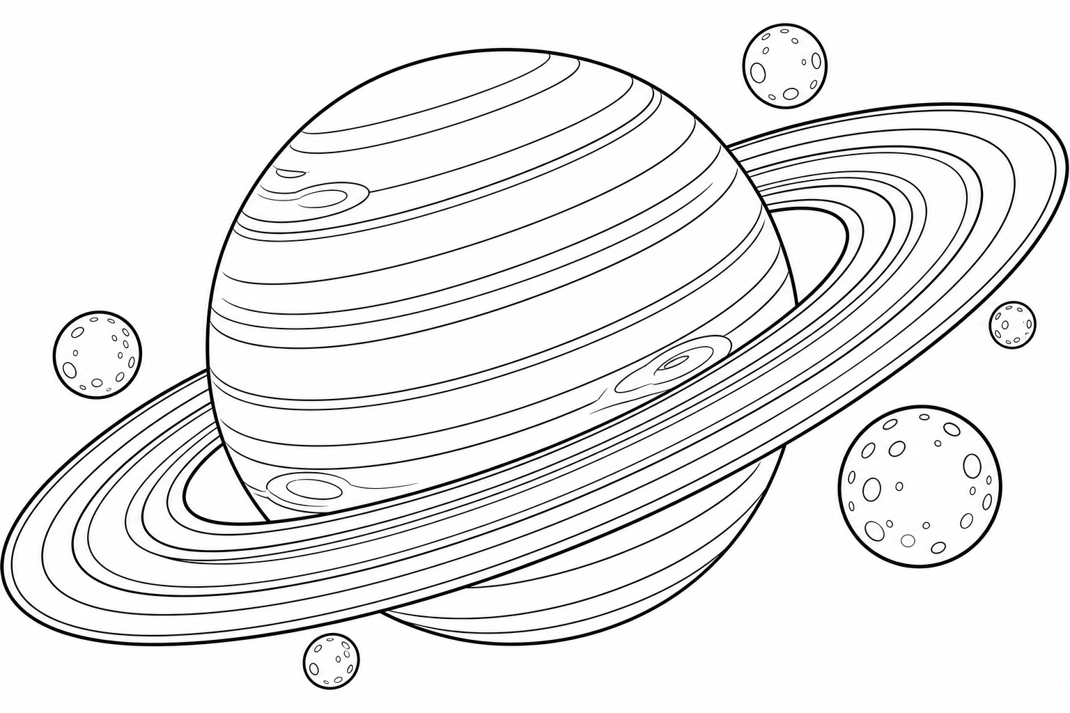 Saturn Planet Coloring Page for Kids