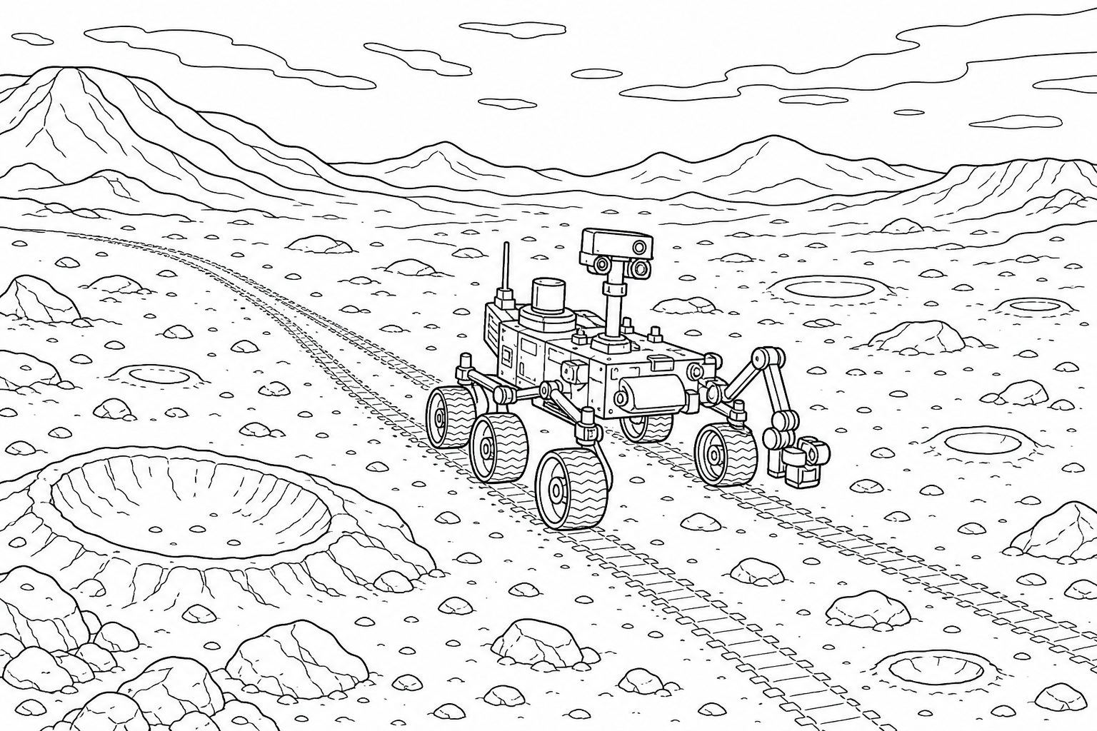 Mars Rover Coloring Page for Kids