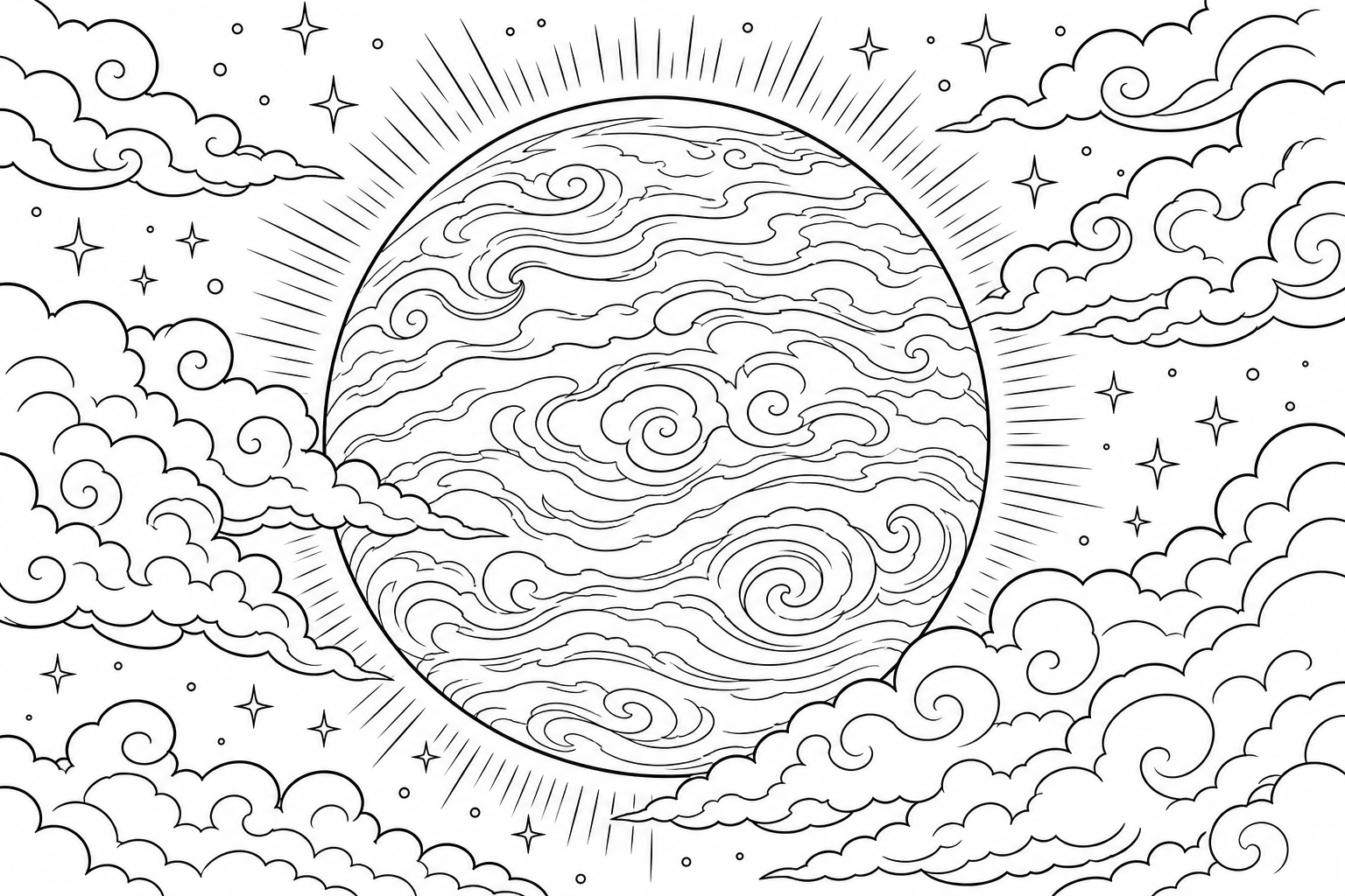 Planet Weltraum Malvorlage für Kinder