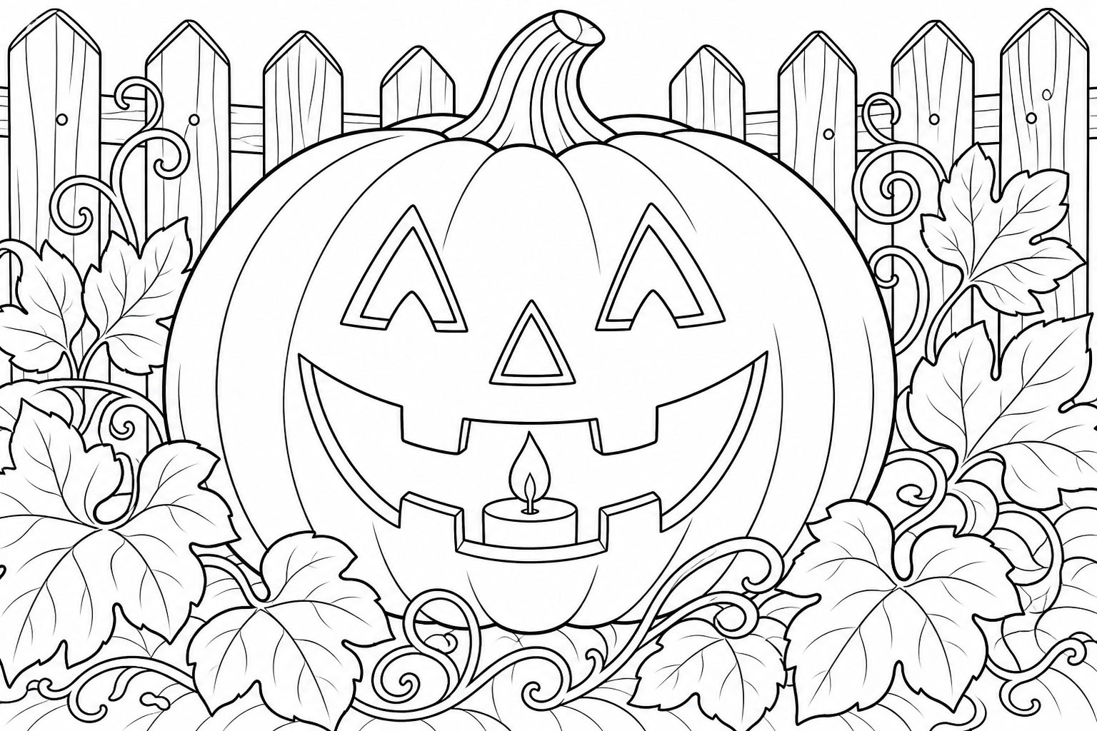 Friendly Jack-o-Lantern Coloring Page for Kids