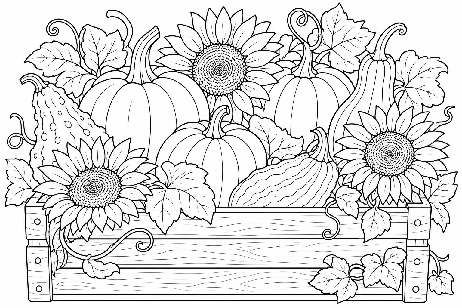 Autumn Harvest Pumpkin Coloring Page