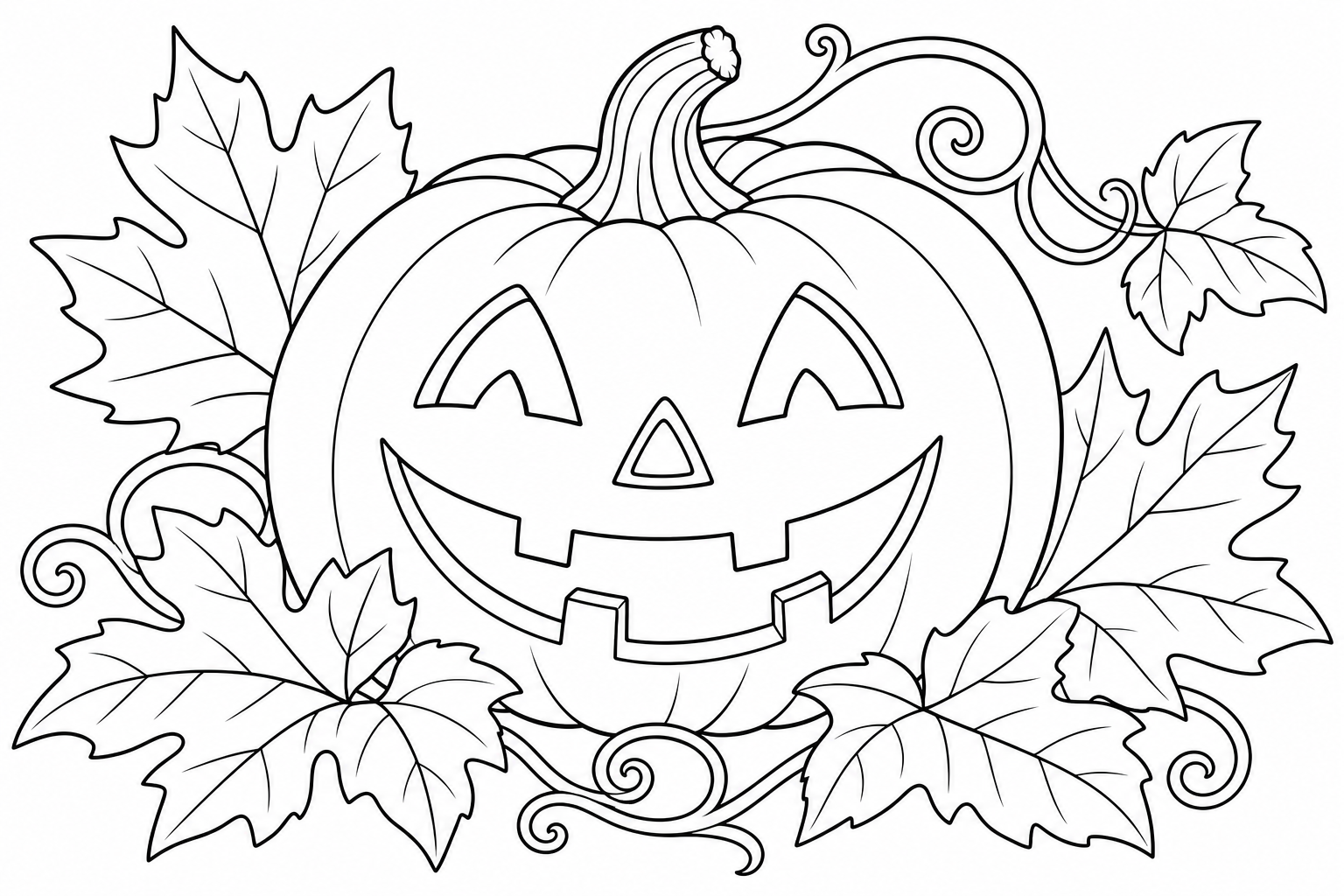 Pumpkin Jack-o-Lantern Coloring Page