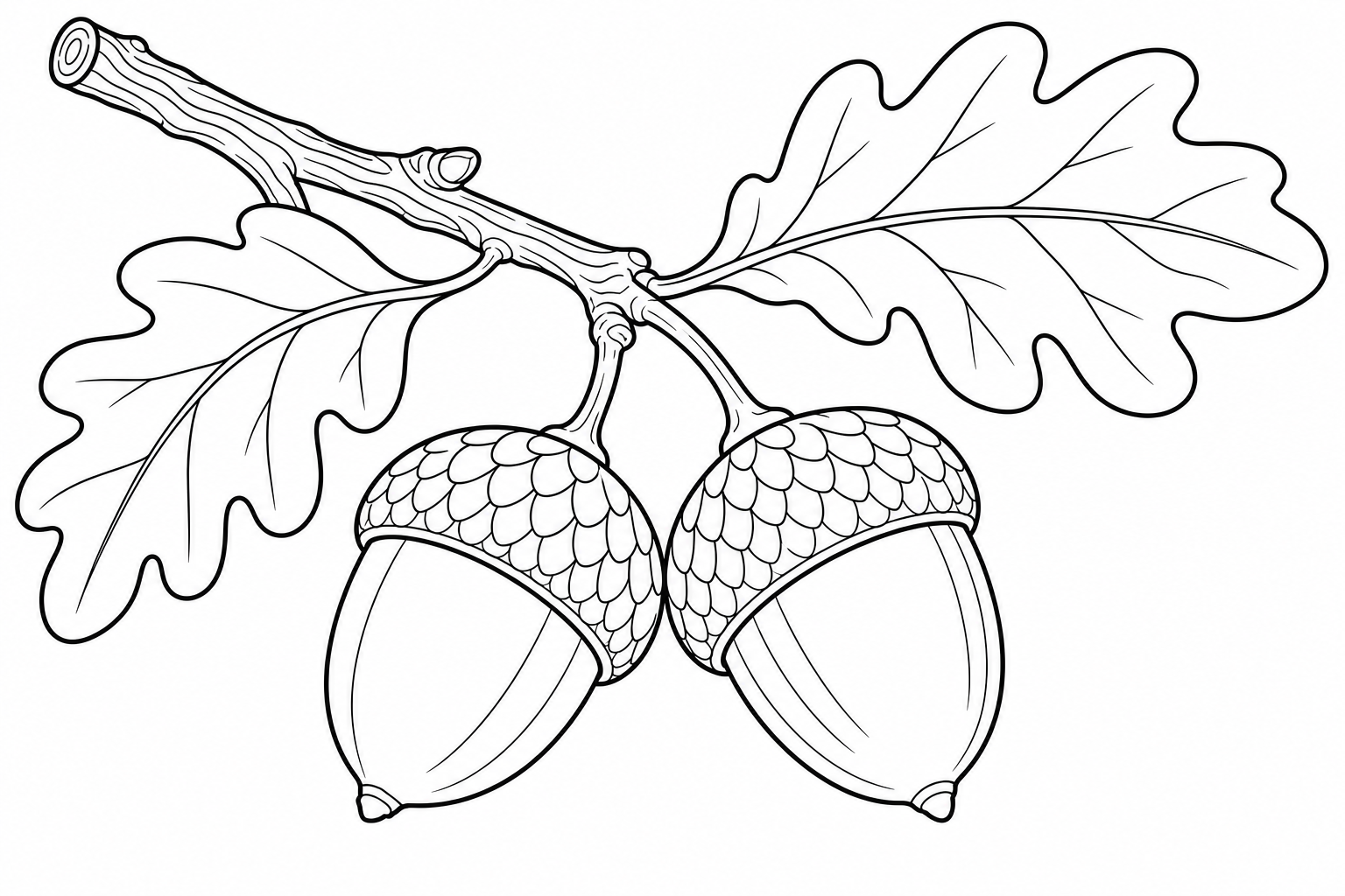 Coloriage de glands à imprimer