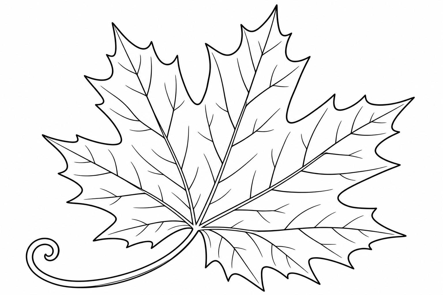 Maple Leaf Coloring Page for Kids