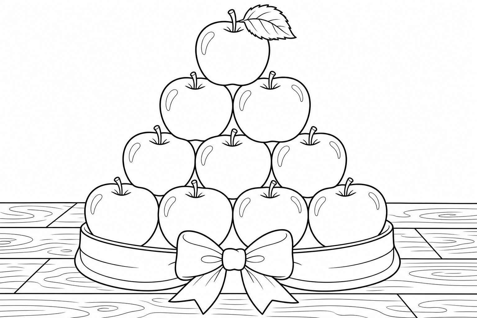 Apple Pyramid Coloring Page for Kids