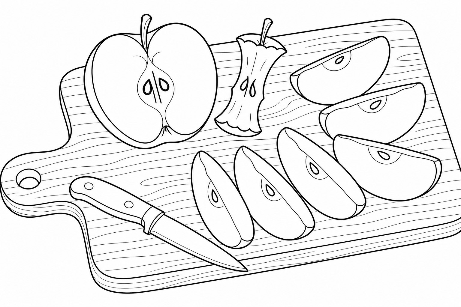 Apple Slices Coloring Page for Kids
