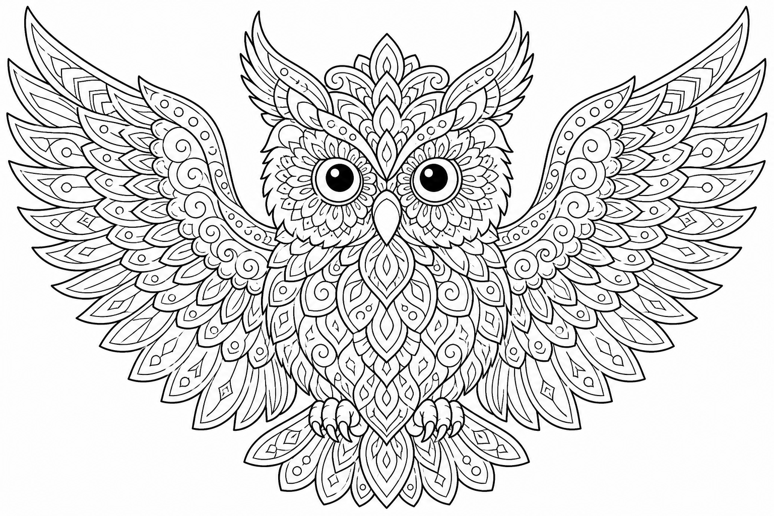 Intricate Mandala Owl Coloring Page for Kids