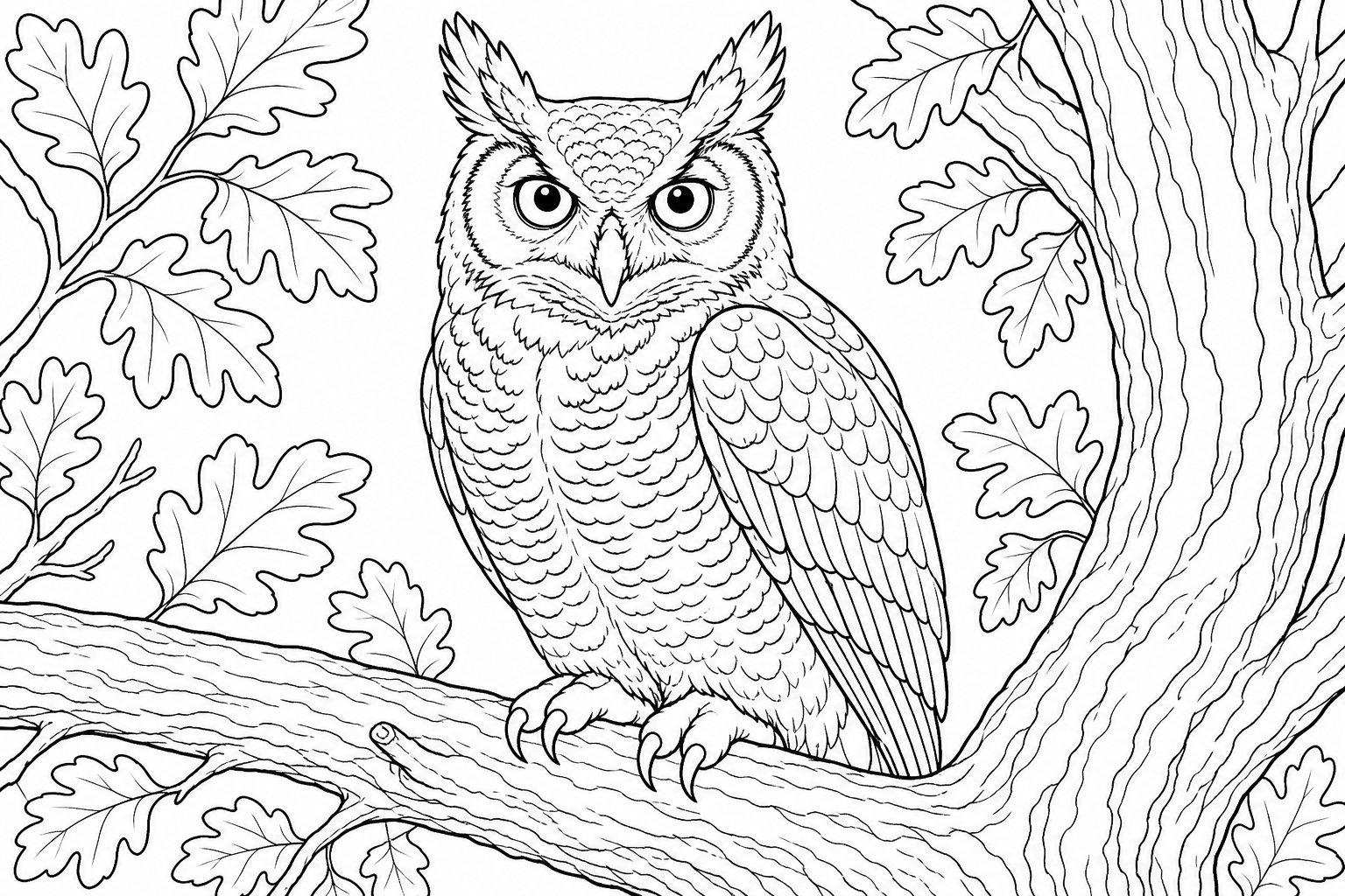 Dibujo para colorear de un búho