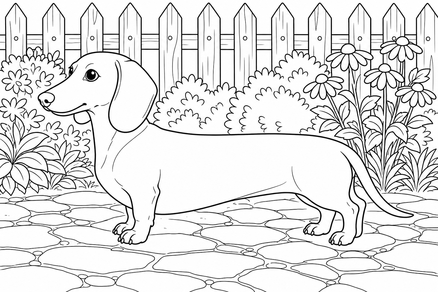 Dachshund Dog Coloring Page for Kids