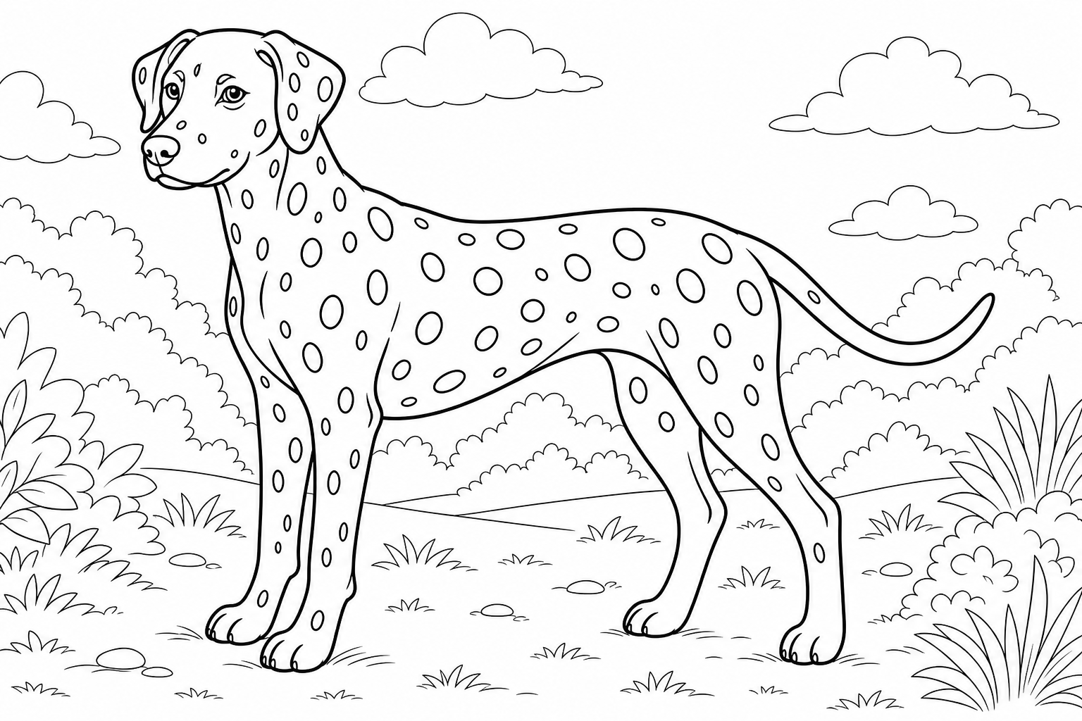 Dalmatian Dog Coloring Page for Kids