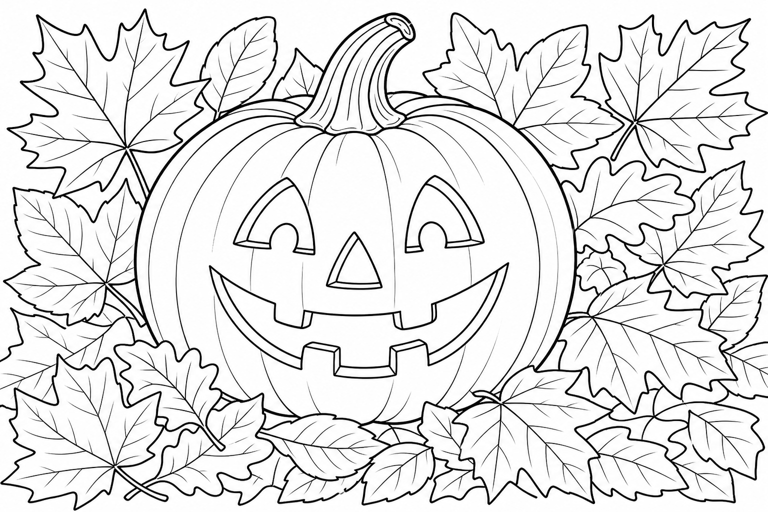 Pumpkin Jack-o'-lantern Coloring Page for Kids