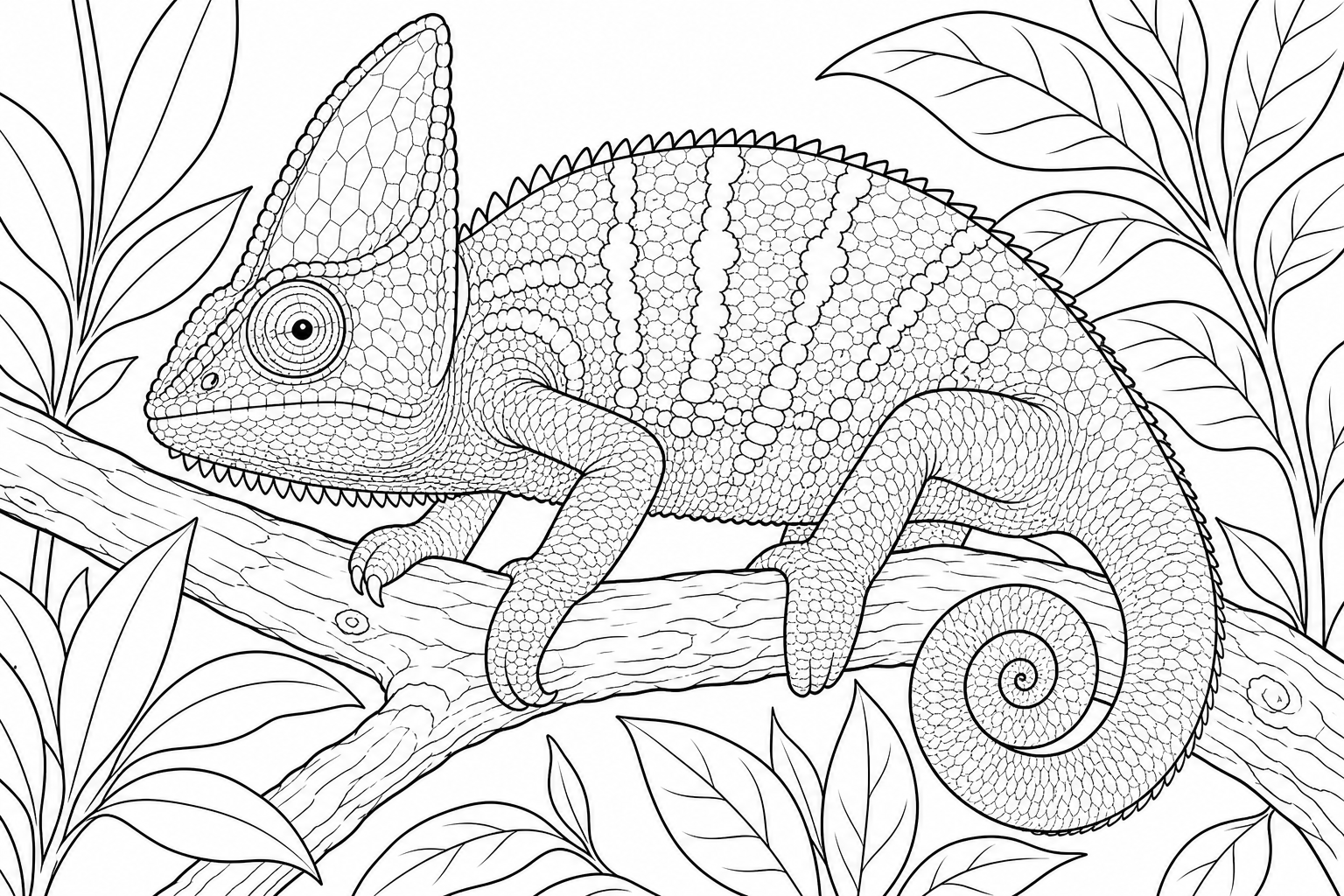 Dibujo para colorear de camaleón