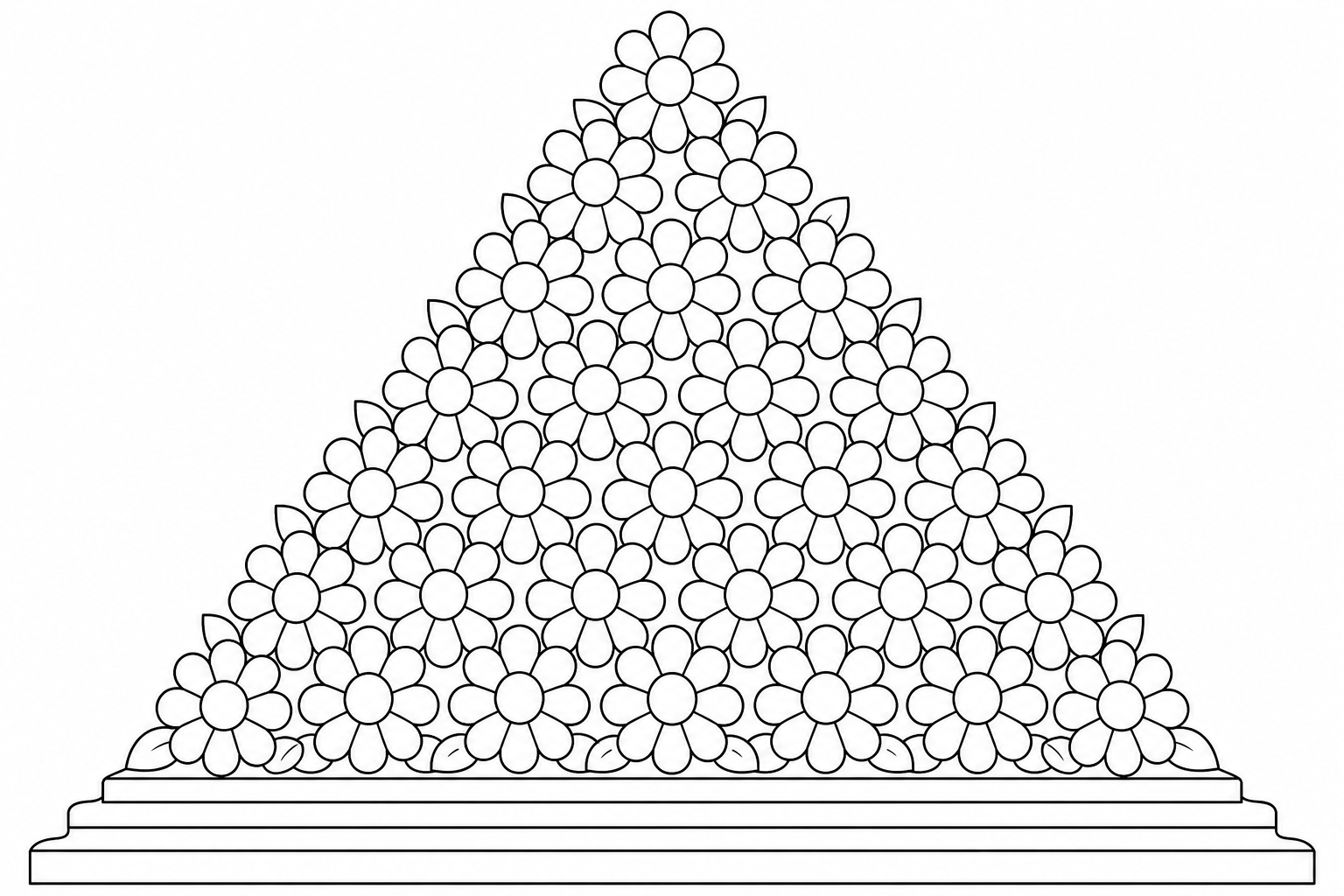 Flower Pyramid Coloring Page for Kids