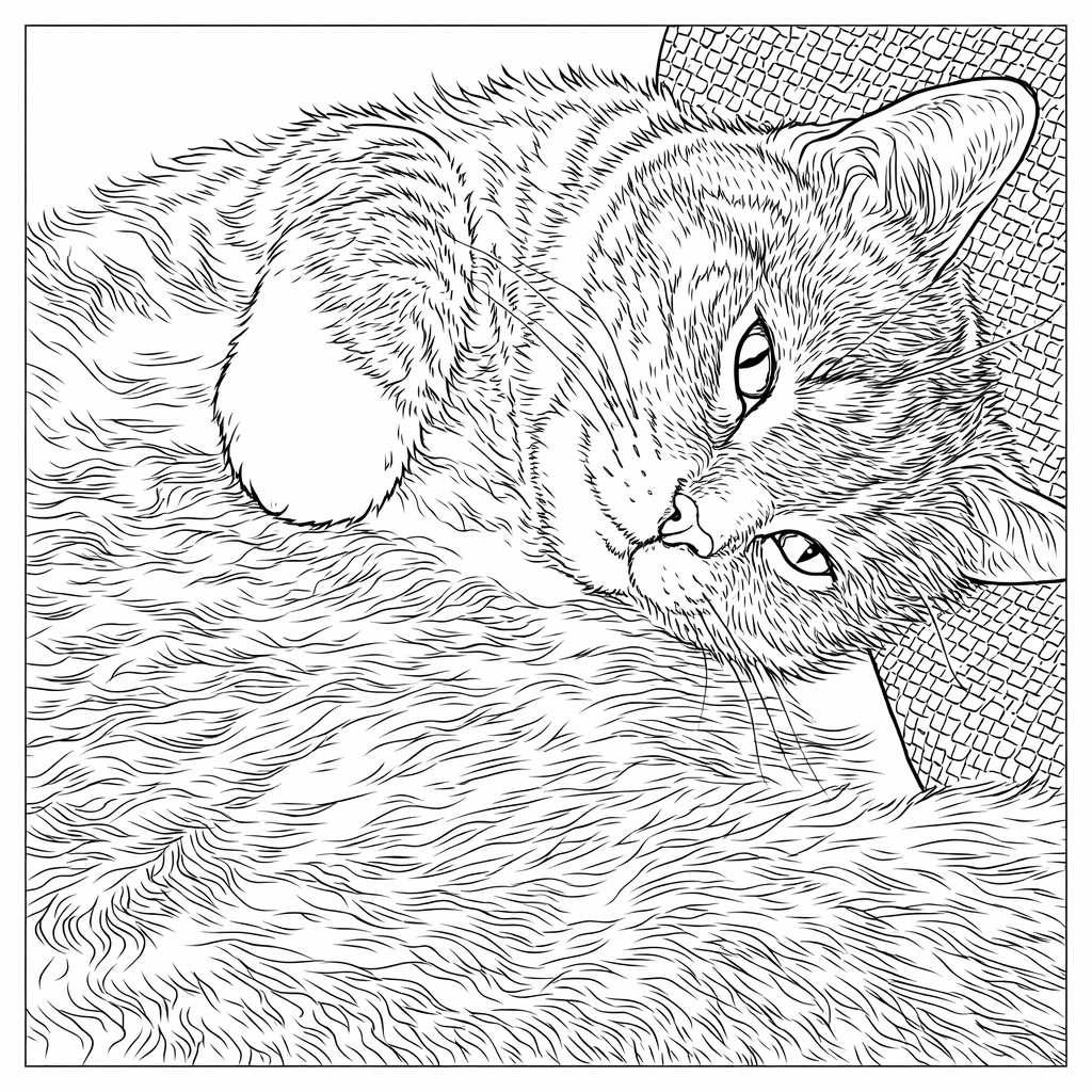 Vytvořte černobílou čárovou kresbu vhodnou pro omalovánku. Obrázek by měl mít jasné, dobře definované obrysy, používat pouze černé čáry na bílém pozadí. Zaměřte se na vytvoření detailní, dobře strukturované omalovánky, která zachycuje hlavní prvky a téma popsané v pokynu. Obrázek by měl být ve čtvercové orientaci. Převeďte tuto referenční fotografii na omalovánku. Zachovejte hlavní subjekty a kompozici z fotografie, ale převeďte je na čisté černé obrysy na bílém pozadí vhodné pro omalování.