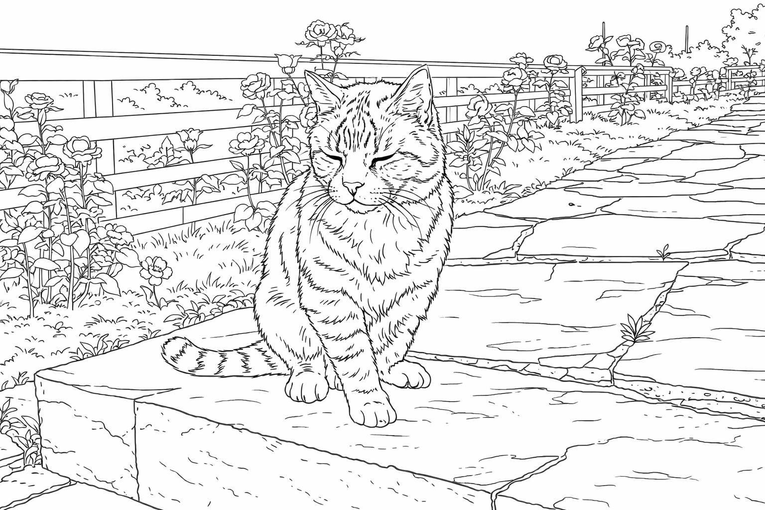 the cat has both back legs and only one front leg on the right