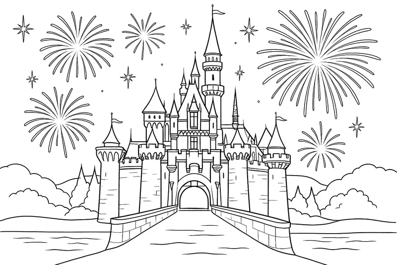Disney Schloss mit Feuerwerk