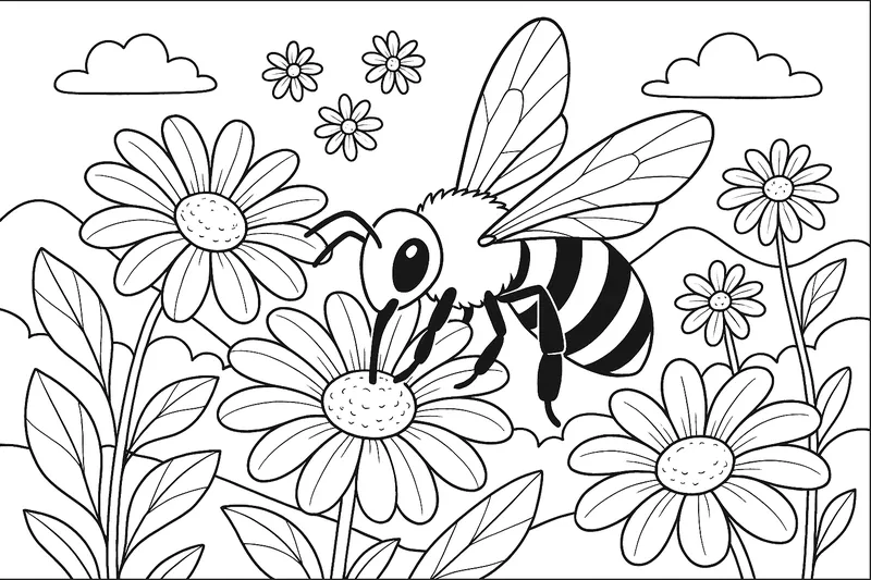 eine biene die nektar auf blumen sammelt